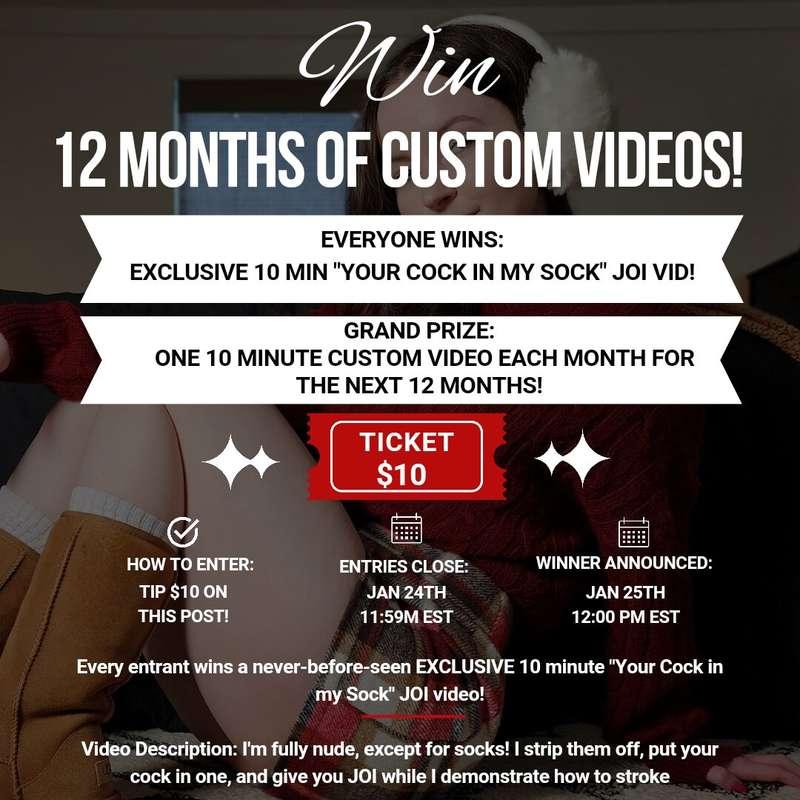 Want to win a A YEAR of custom videos?-One winner gets one 1..