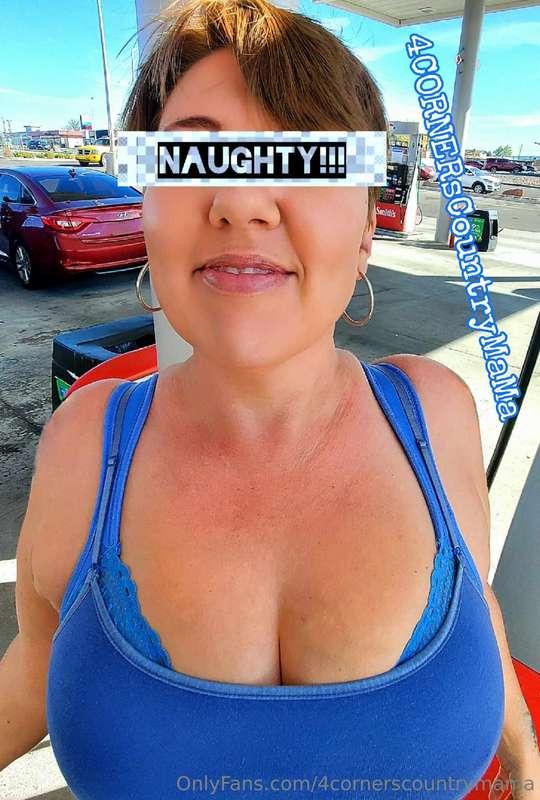 This is How this Country Mama Pumps her Gas. Anyone wanna He..