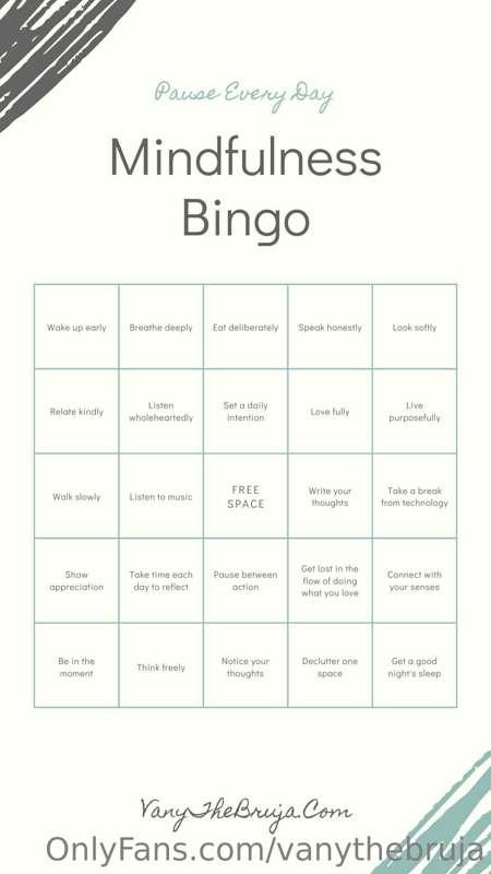 Let's play mindfulness bingo :)