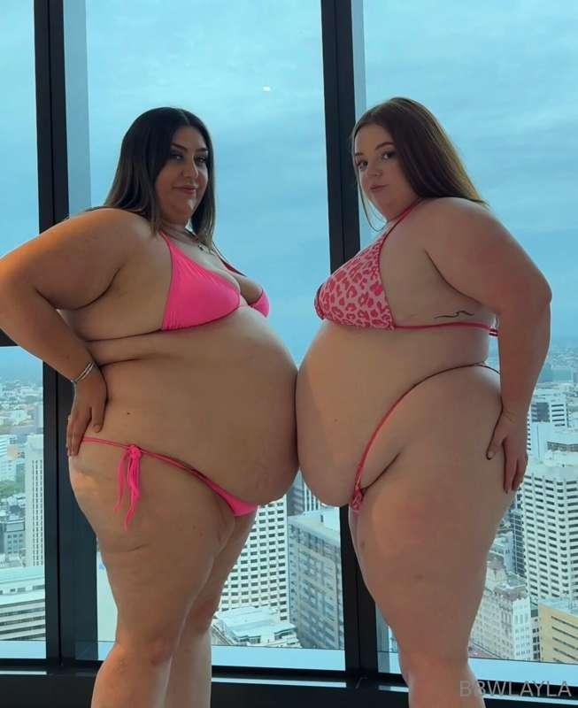 More cute bikini photos with fellow big belly babe Chubby Re..