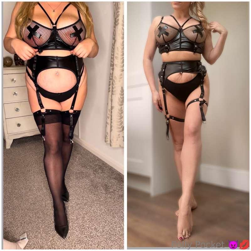 Just a little before and after pic in the same lingerie set ..
