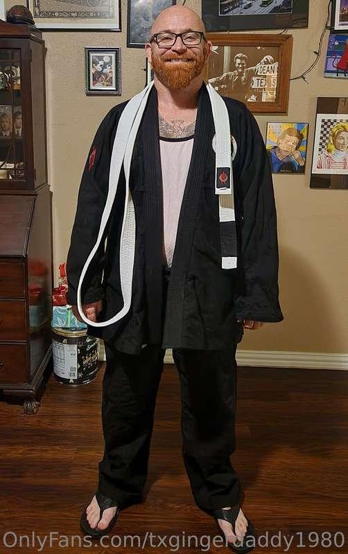 On my way to my Brazilian jiu-jitsu class.