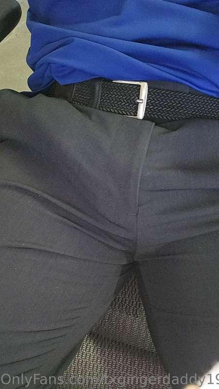 Daddy is "Hard" at work on a Saturday.