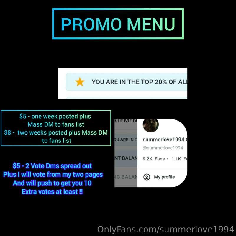 New Promo Menu 😊