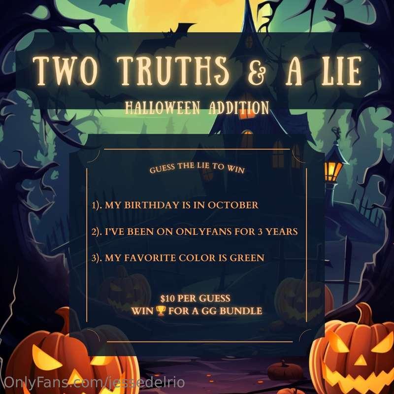 🎃 Trick or Treat Time! 🎃Think you can spot the lie? 👀 I’m ho..