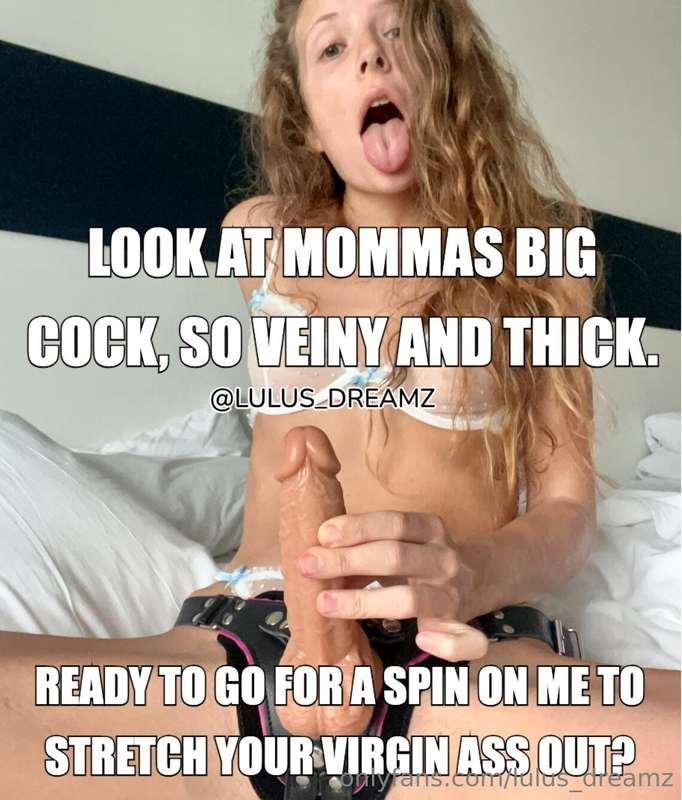 Ready for momma to stretch your virgin butt out? 😈