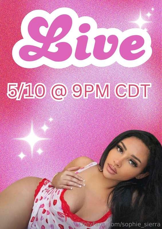***FIRST TIME LIVE TONIGHT @ 9PM CDT***💕
Can't wait to have ..