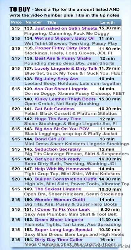 New DIRTY VIDEO LIST 😈 with 21 of my best videos 🍆 CUM Lets ..