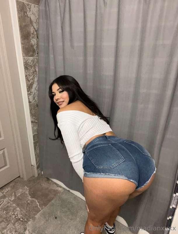 Mmm baby… these shorts are way too tiny 😈 my t-back keeps sl..