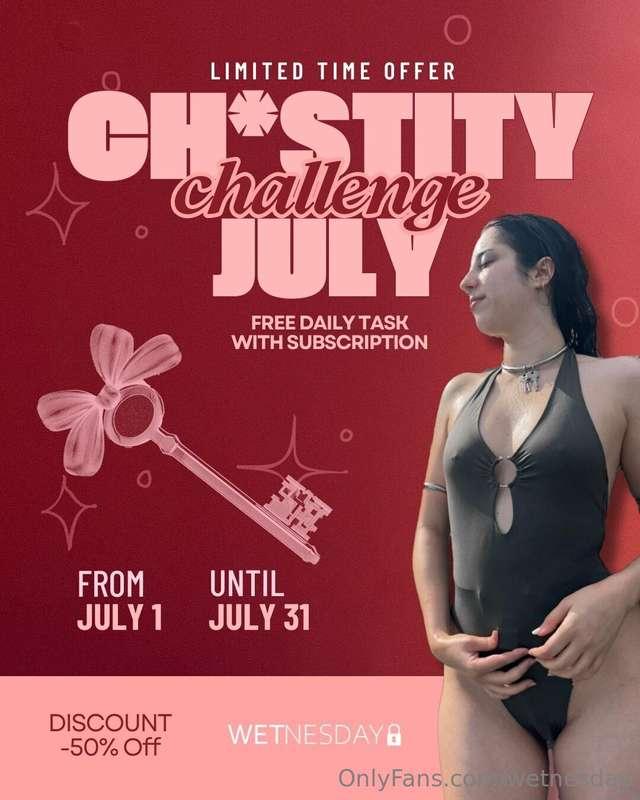 New chastity challenge for July! Free tasks only with subscr..