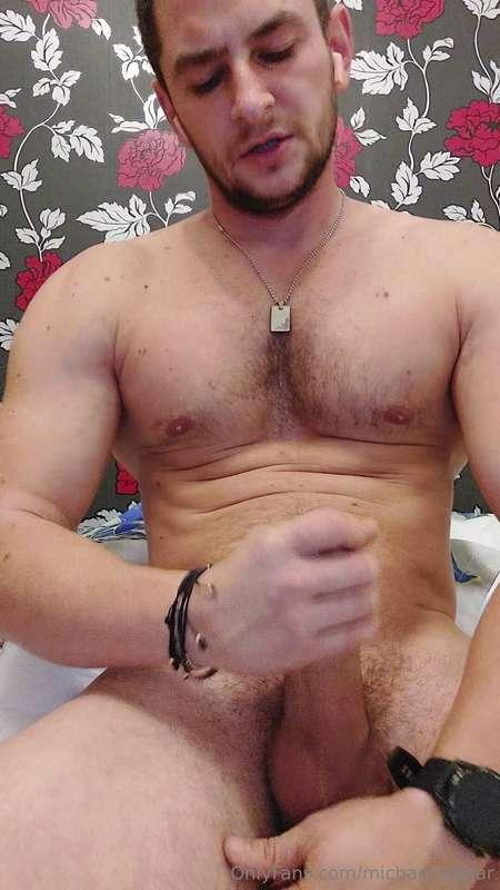 Two videos for same action creamy white cumshot on my abs my..