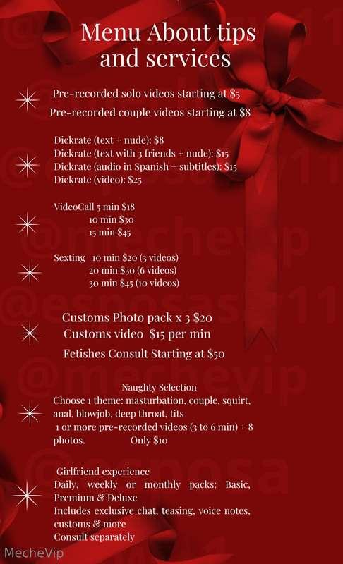🔥 Tip Menu 🔥💋 Here you’ll find all the naughty experiences I..