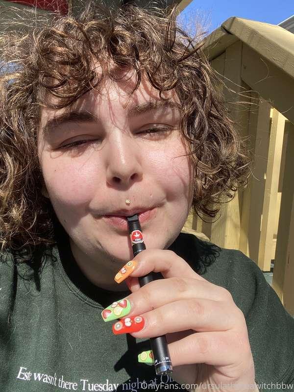 today was nice so i smoked some weed while my dog played wit..