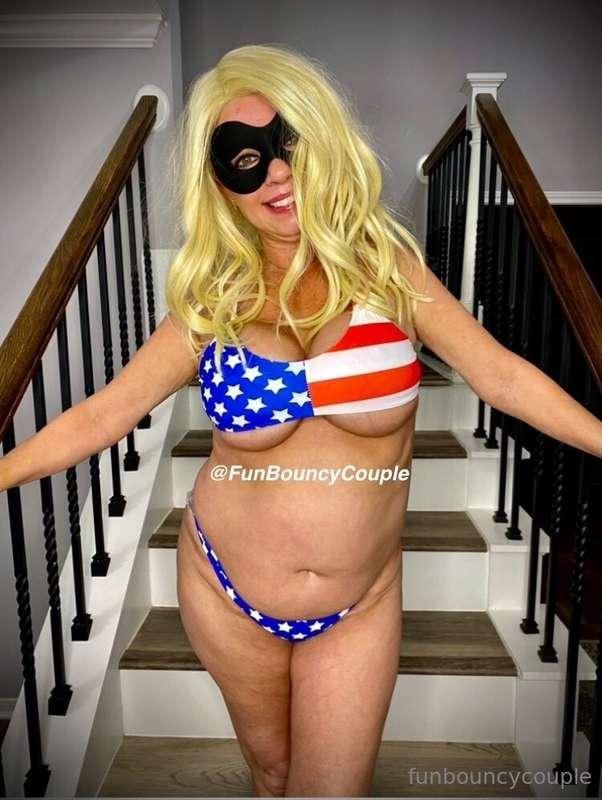 What do you think of my new USA Bikini? I think my top might..