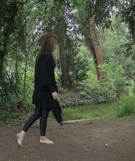 Barefooting in Park