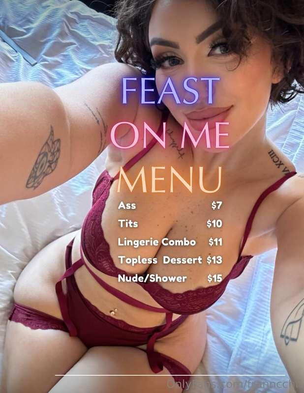 SPECIAL FEAST ON ME MENU👅😋🦃 I promise I'll be the sweetest t..