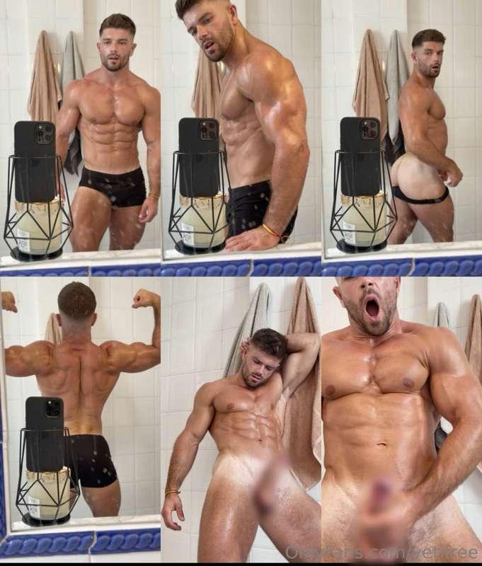 Video 111Super ripped and oiled up muscle flexing💪🏻jerk off🍆..