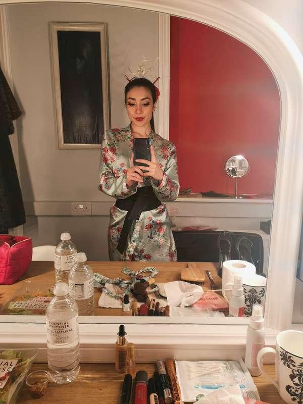 Behind the scenes in my slinky kimono
