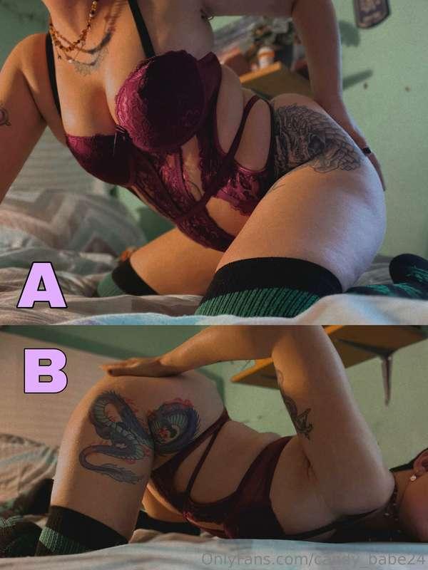 Do you like A or B OR both 🥵🙈