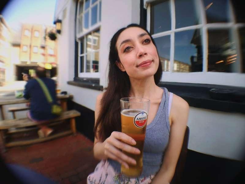 I love sitting outside in the daytime with a beer during the..