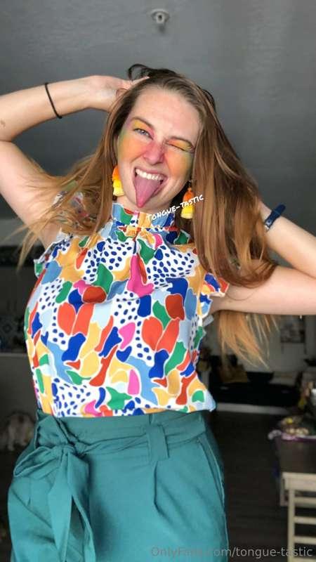 Colorful tongue girl