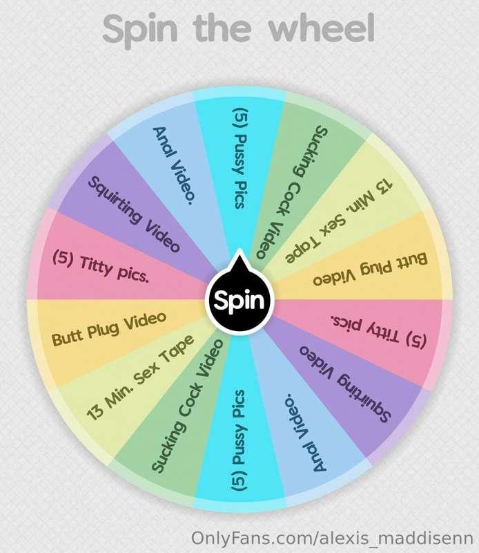 **Wanna spin the wheel?** 😜
***$10 a spin***
*Tip this post ..