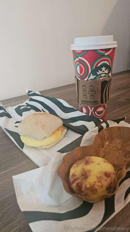 Started off with a Starbucks breakfast today! Don't mind the..