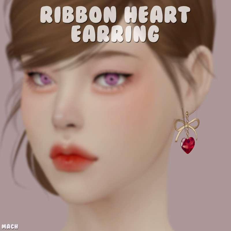 Ribbon Heart Earring