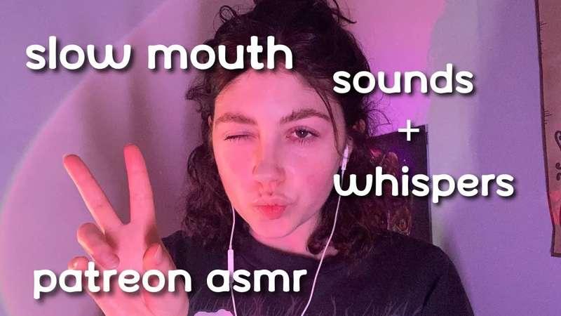 PATREON ASMR | SLOW mouth sounds with hand movements and inaudible/regular whispering