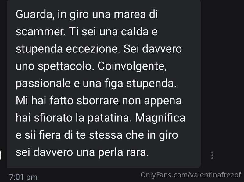 Bellissimo messaggio da un mio fan❤️ non sai cosa ti perdi 🥵..