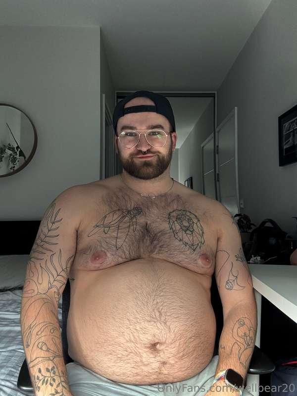 Fat ex-jock turned into work from home bear 