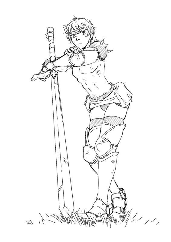 miniskirt swordsman