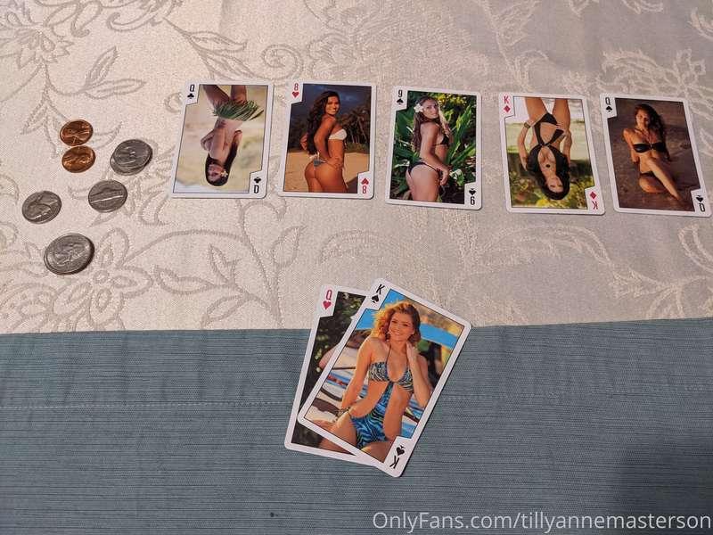 Playing poker (just for fun) tonight....lucky ladies are on ..