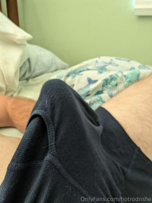 Brutal morning wood. Need relief.