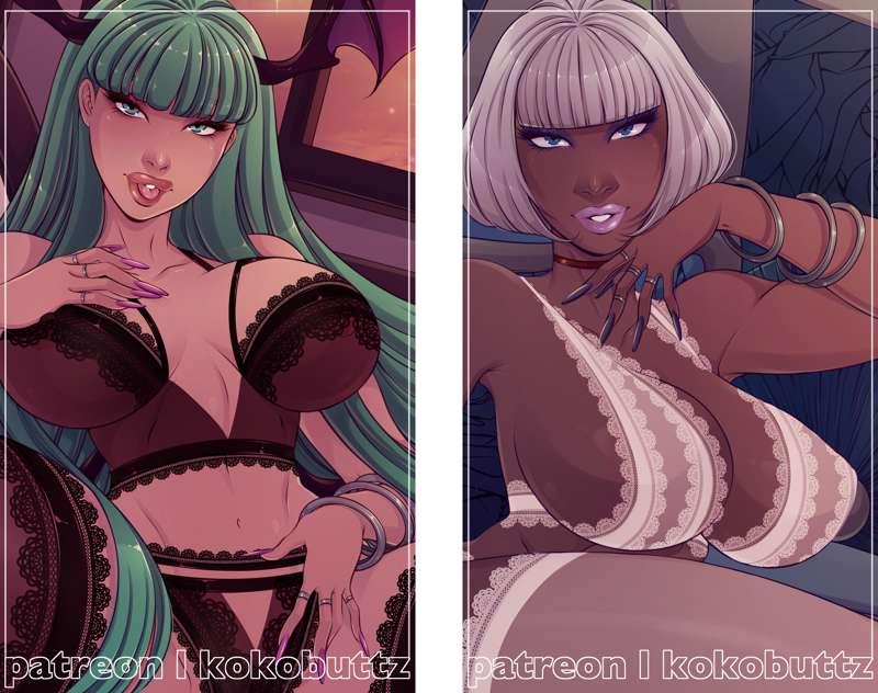 February Lewd Pinups Teaser: Morrigan & Gloria
