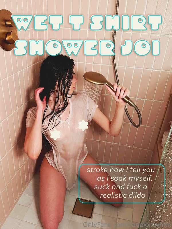 My hottest JOI yet 💦 Wet t-shirt in the shower as I suck and..