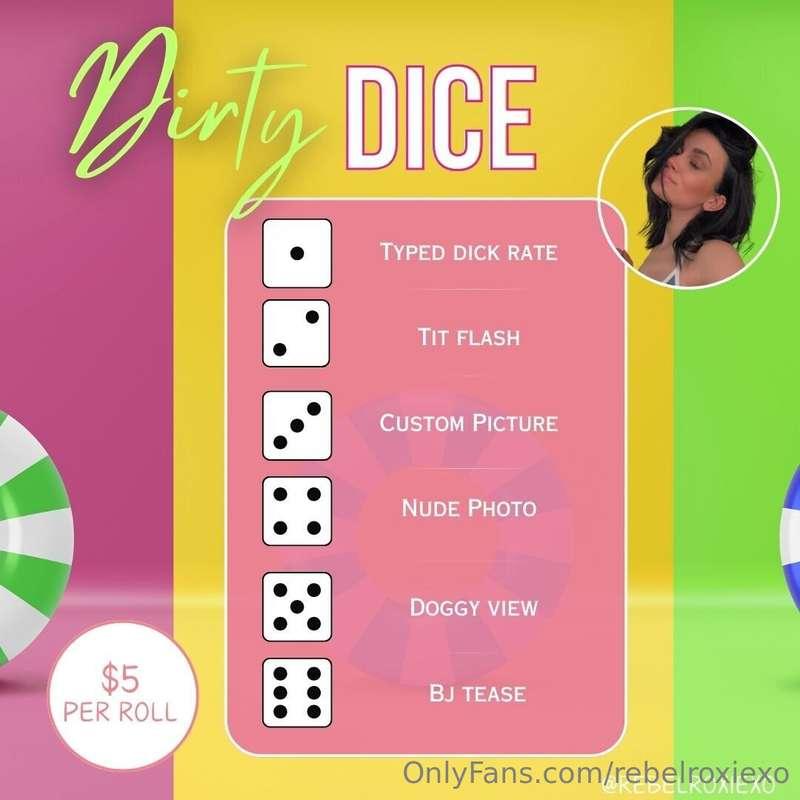 Let’s play dirty dice. 🎲Tip on the post and I’ll send you yo..