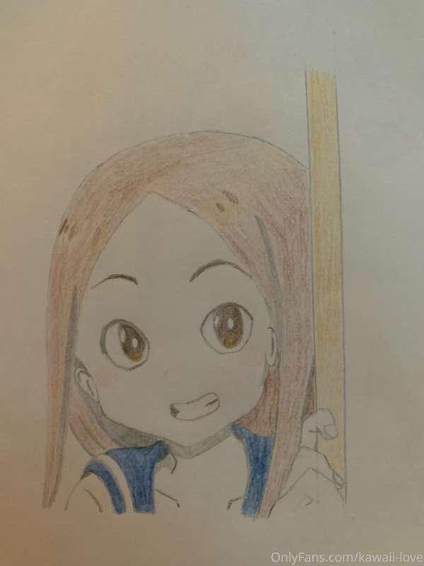 here is cute little anime girl i drew a while ago. hows you ..