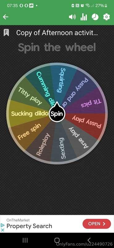 Good morning guys, feeling horny? Cum spin my wheel baby. $5..