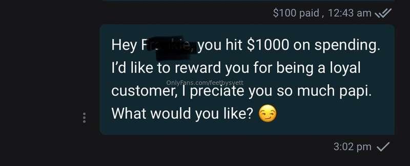 Shoutout to my boy F for hitting $1000 spending on OF ⭐️ che..