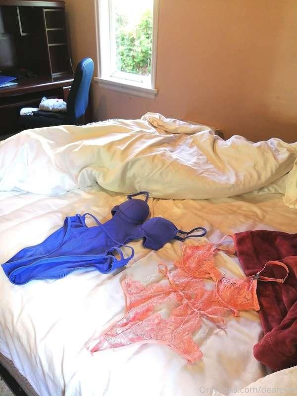 All soaking wet in electric blue, or lounging pretty in rose..
