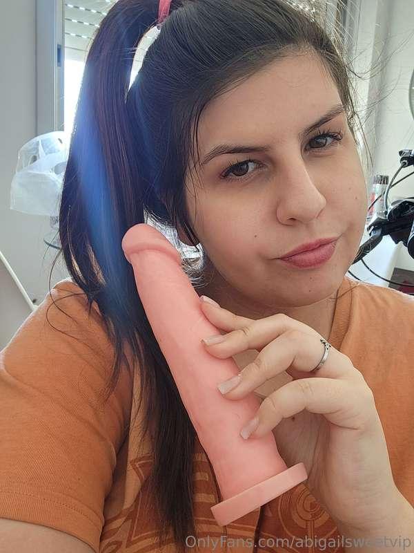 Playing with this dildo 🥵 its fells amazing on my tight wet ..