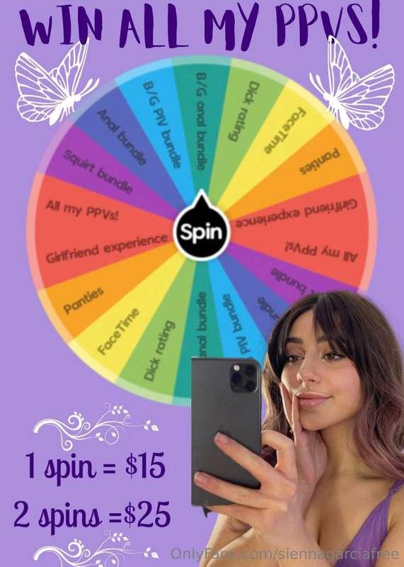 NEW WHEEL! TWO SPINS PER PERSON! 🎉❤️

$15 🟰 1 spin
$25 🟰 2 s..