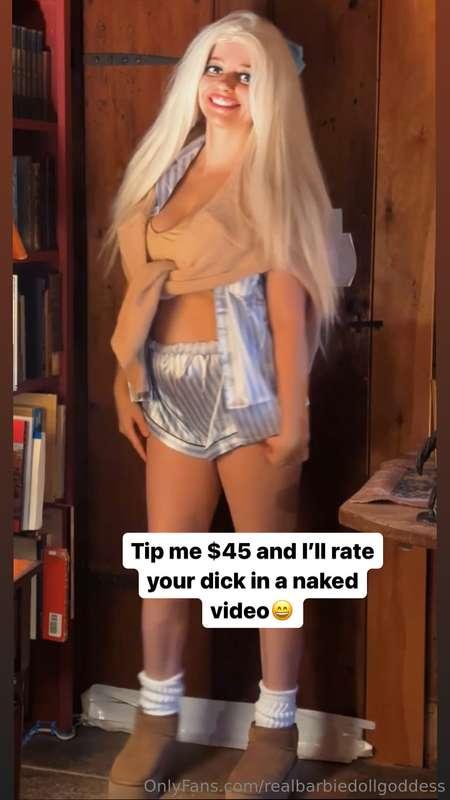 Tip me $45 and I’ll rate your dick in a naked video 😄