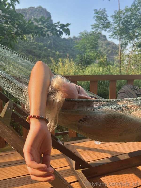 I fall asleep in the hammock all the time, has that ever hap..