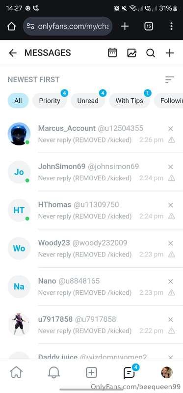 No replys you get kicked! 