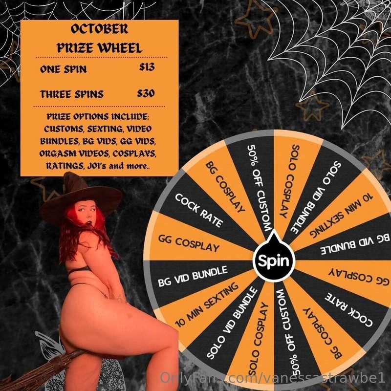 Spooky Spin Wheel!! Tip $13 for one spin on my sexy spin whe..