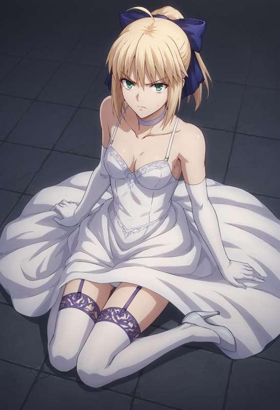 ルールブレイカーで悪落ちするセイバー(ドレスver)　42枚(zip, pdf有り)