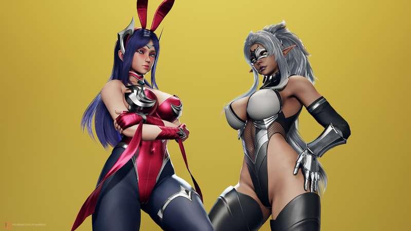 Bunny Irelia & Dark Elf Blader - Footjob 