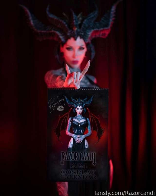 This year I decided to release two versions. One SFW and one NSFW with very tasteful artistic nudes.
Limited edition 2024 RazorCandi signed calendar containing 12 images+the cover with some of my best recent cosplay works and this year even three unreleased works! All images in the NSFW calendar are tasteful artistic photos.
Watermarks(s) and/or censors are for online purposes only, actual calendars have no watermark and are uncensored
Cosplays included: Lucy Cyberpunk, Harley Quinn, Shego, Red Sonja, Princess Leia, Kitana, Cruella, Viper, Satsuki Kiryuin, Mavis (unreleased), Morticia (unreleased), Lilith (unreleased).
The calendar dimensions are 11x17 inches (28x43cm) with top spiral binding, half moon hanger, printed on high quality 130# gloss paper.
All pre-calendars include the following features:
- autograph/signature & lipstick (personalized message upon request, please add it in the comments at check out);
- 6x4" oval NSFW Lilith cosplay sticker;
Pre-sale ends at the end of October (or when goal is reached) after which the retail price will be $49.99+shipping. Lipstick kiss and/or personalized note will be an additional cost after pre-sales end.
order here: https://razorcandi.net/calendars